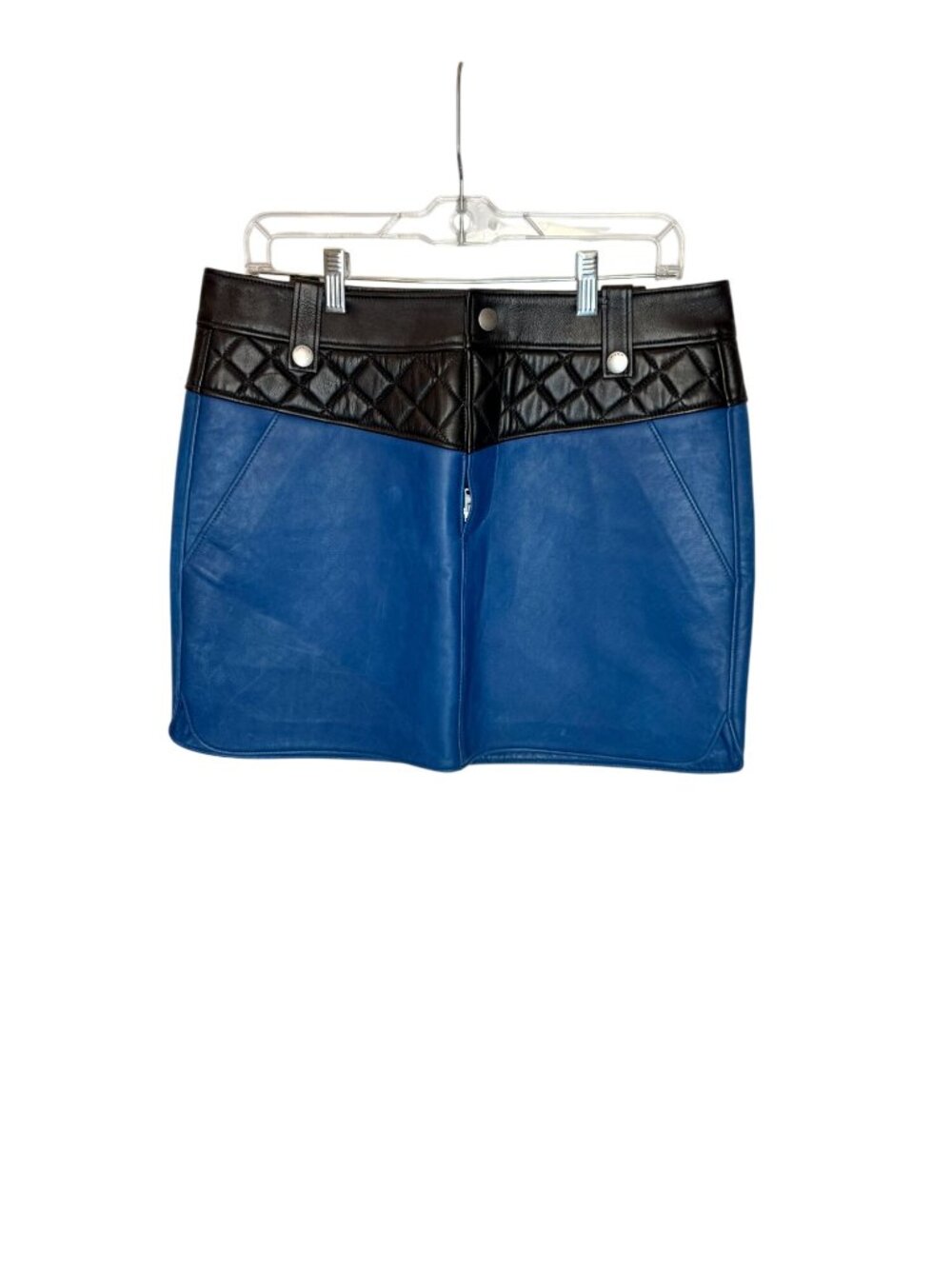 Coach 1941 Blue/Black Curved Hem Skirt  NWT - Size 10 - Picture 2 of 9